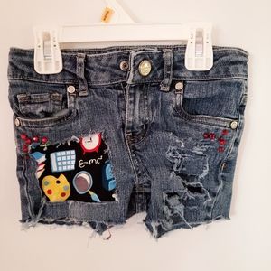 Custom distressed school inspired shorts size 6